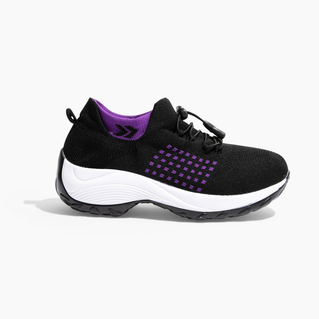 Damskie sneakersy - FlexiComfort-Czarny Fioletowy-35-Trend Polska
