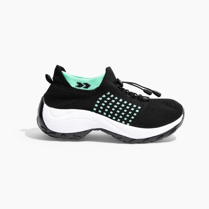 Damskie sneakersy - FlexiComfort-Czarny Niebieski-35-Trend Polska