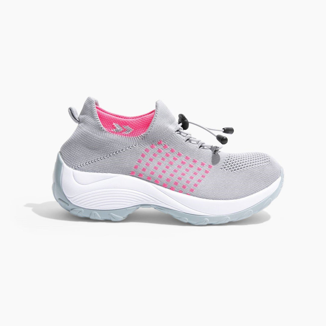 Damskie sneakersy - FlexiComfort-Szary Różowy-35-Trend Polska