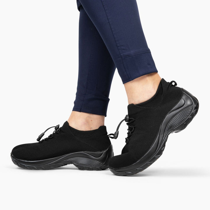 Damskie sneakersy - FlexiComfort-Czarny Fioletowy-35-Trend Polska
