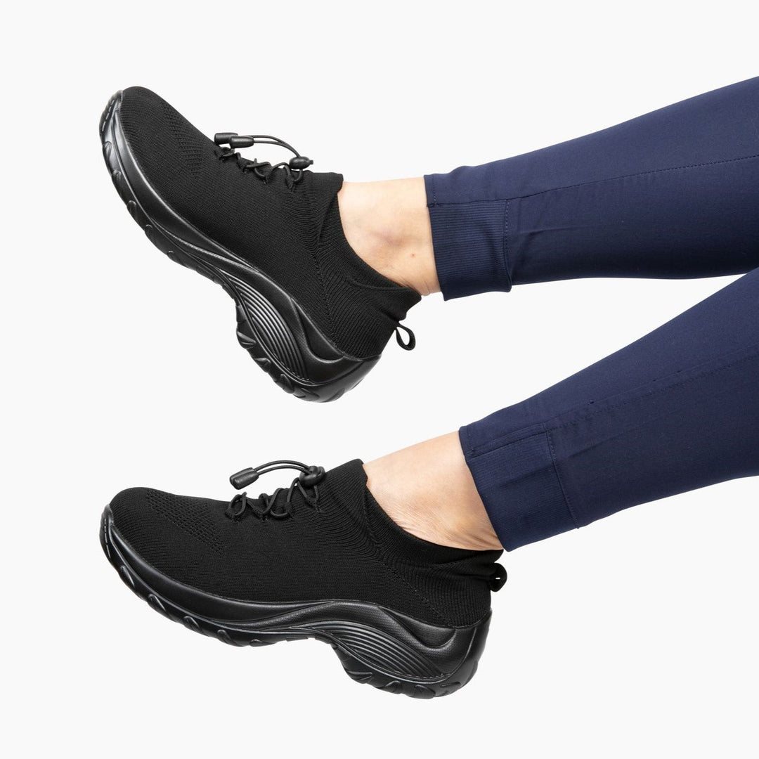 Damskie sneakersy - FlexiComfort-Czarny Fioletowy-35-Trend Polska