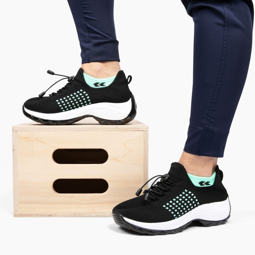 Damskie sneakersy - FlexiComfort-Czarny Fioletowy-35-Trend Polska