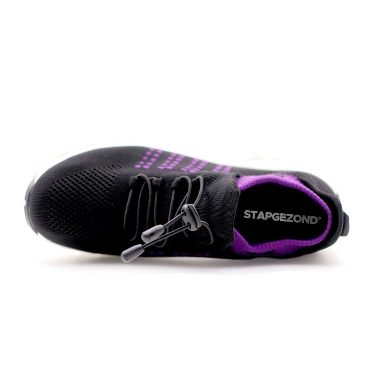 Damskie sneakersy - FlexiComfort-Czarny Fioletowy-35-Trend Polska