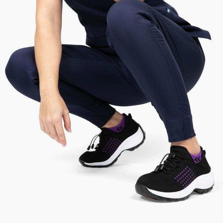 Damskie sneakersy - FlexiComfort-Czarny Fioletowy-35-Trend Polska