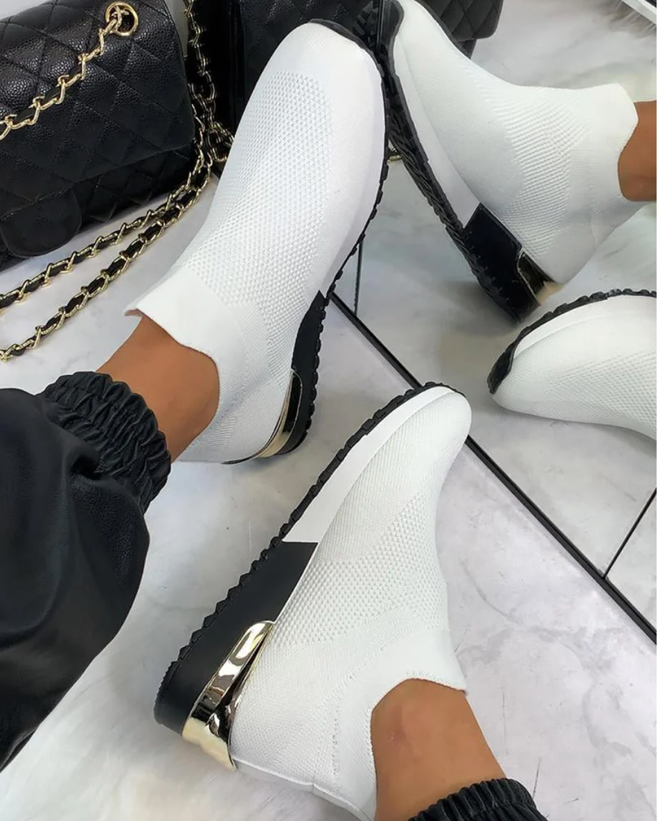 Damskie sneakersy na łatwe zakładanie - FlexiStep-Biały-35-Trend Polska