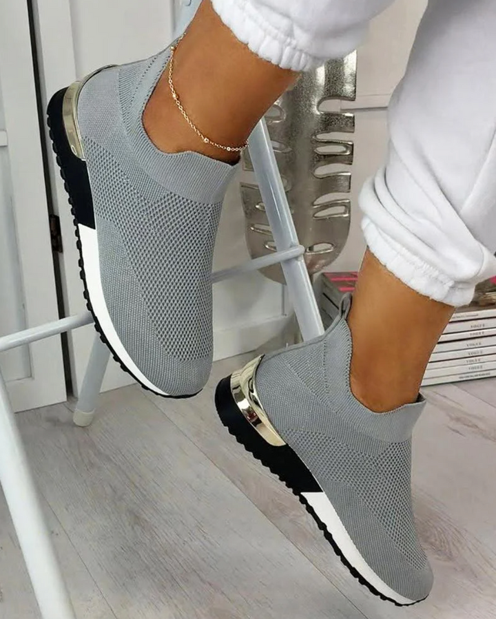 Damskie sneakersy na łatwe zakładanie - FlexiStep-Szary-35-Trend Polska
