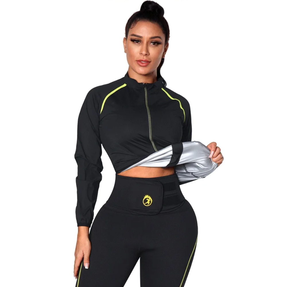 Damskie zestaw do treningu odchudzającego - ThermoFit-Legginsy-S-Trend Polska