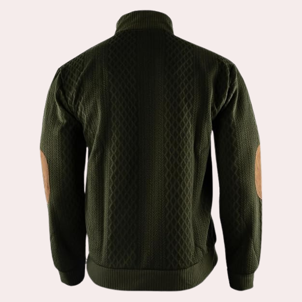 Dany - Ciepły casualowy sweter męski z zapięciem na guziki-Biały-S-Trend Polska