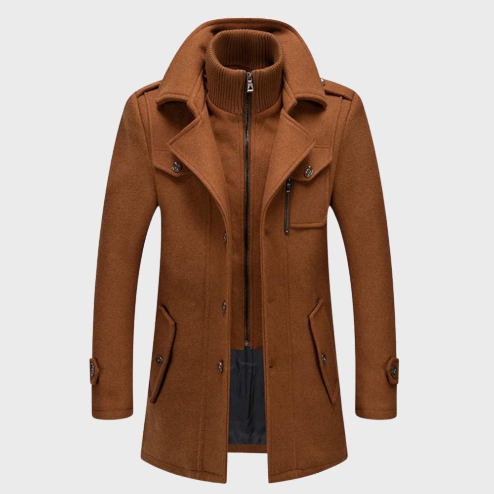 David - Casual zimowa kurtka dla mężczyzn-Khaki-M-Trend Polska