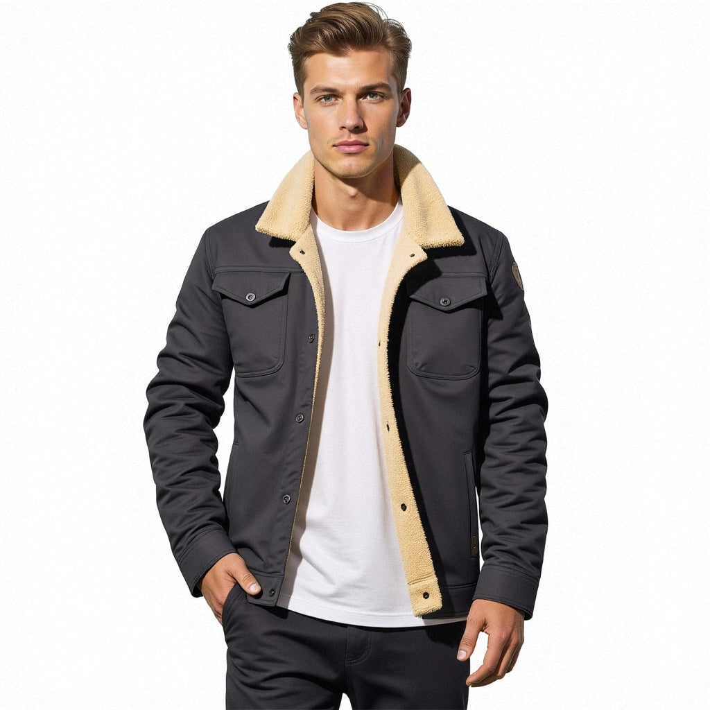 DEAVON - Poncho bomber dla mężczyzn-Czarny-S-Trend Polska