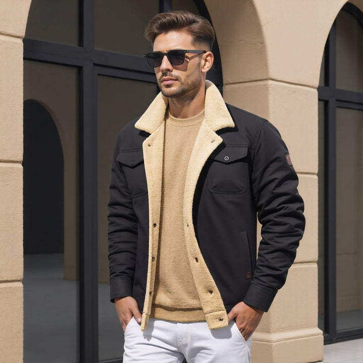 DEAVON - Poncho bomber dla mężczyzn-Czarny-S-Trend Polska