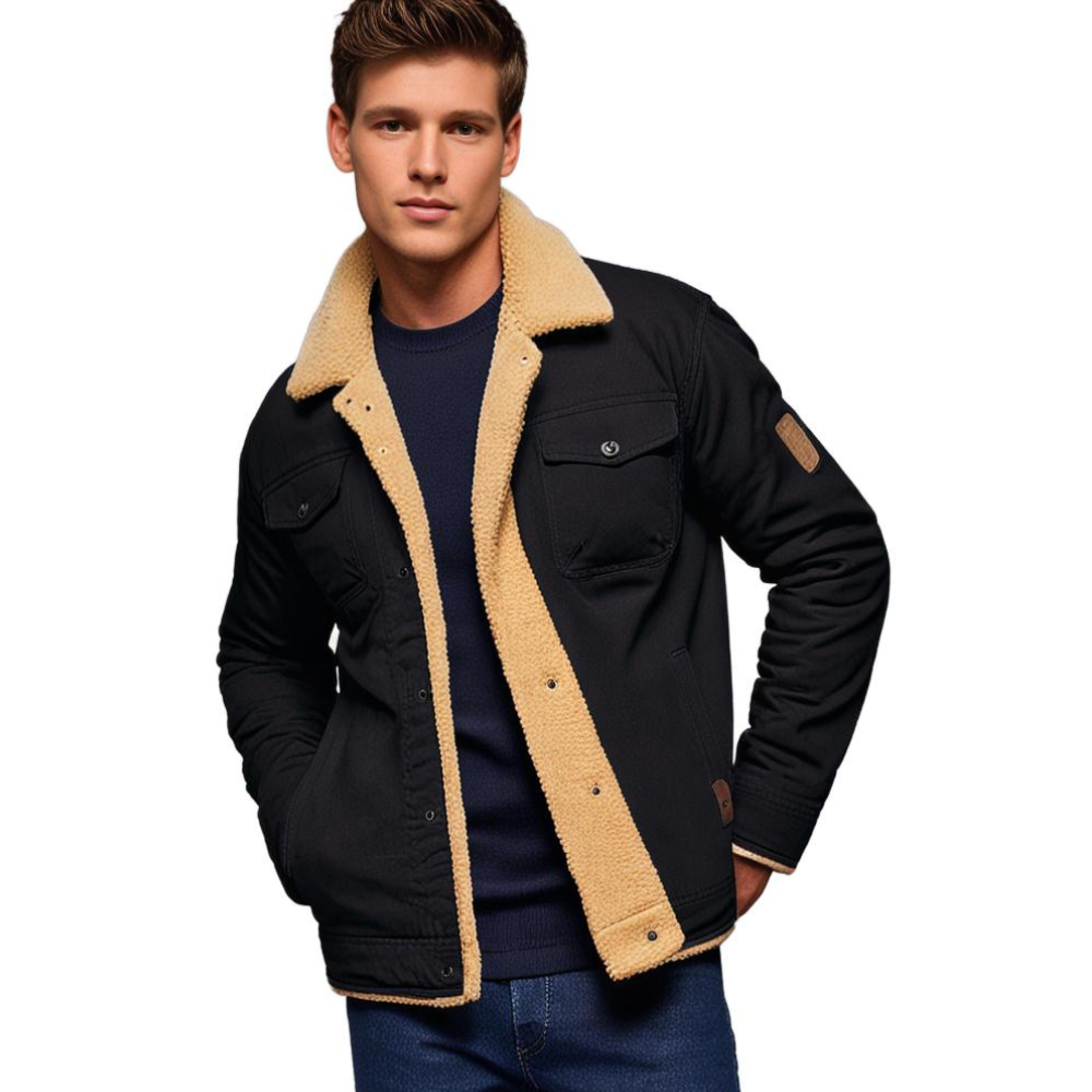 DEAVON - Poncho bomber dla mężczyzn-Czarny-S-Trend Polska
