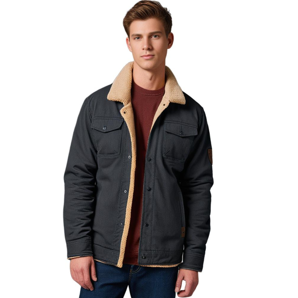 DEAVON - Poncho bomber dla mężczyzn-Czarny-S-Trend Polska