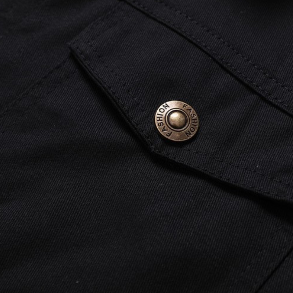 DEAVON - Poncho bomber dla mężczyzn-Czarny-S-Trend Polska