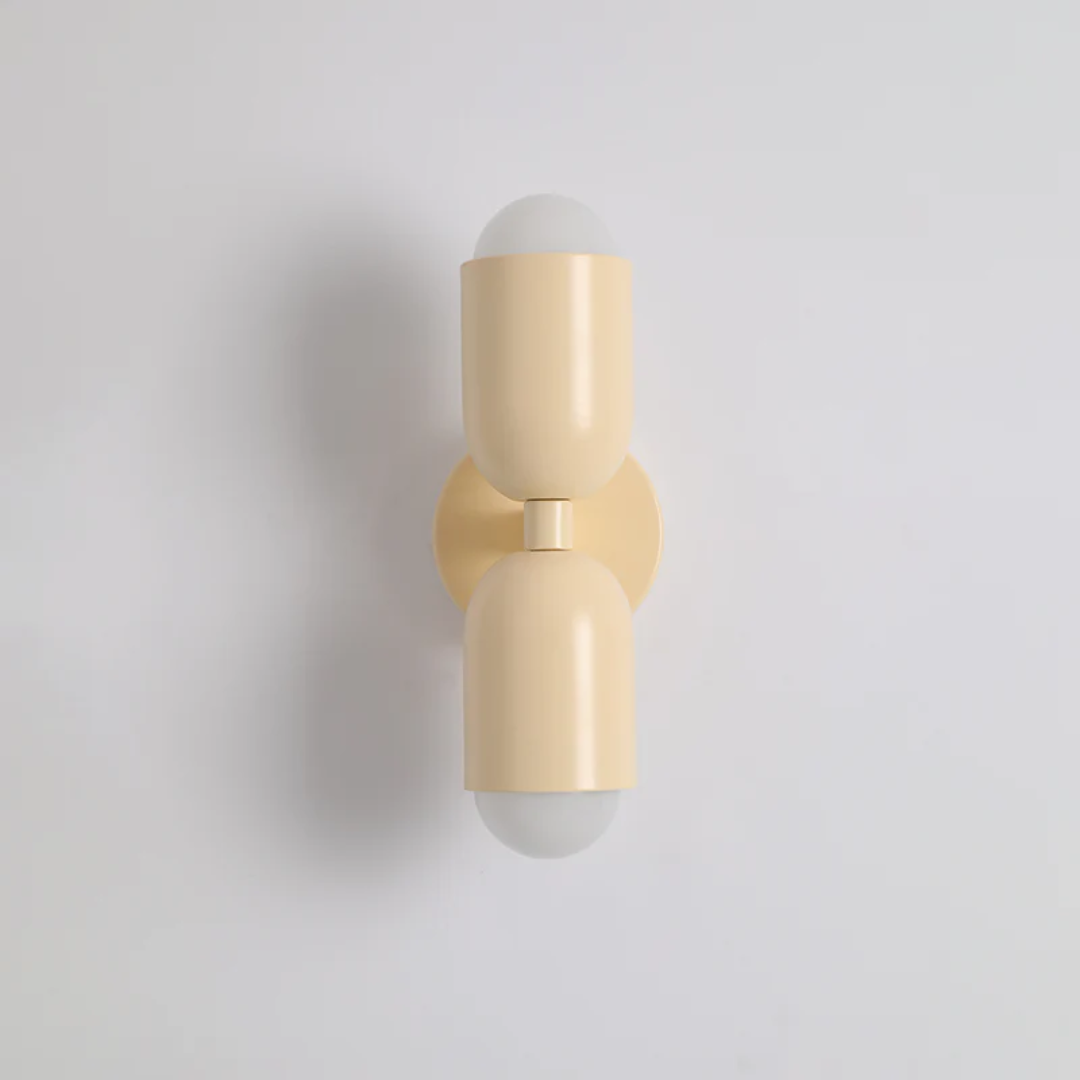 Design Podwójna Lampa LED Ścienna - Colorwave-beżowy-Trend Polska