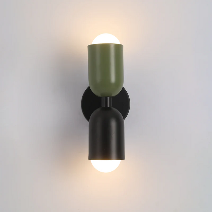 Design Podwójna Lampa LED Ścienna - Colorwave-czarno-zielony-Trend Polska