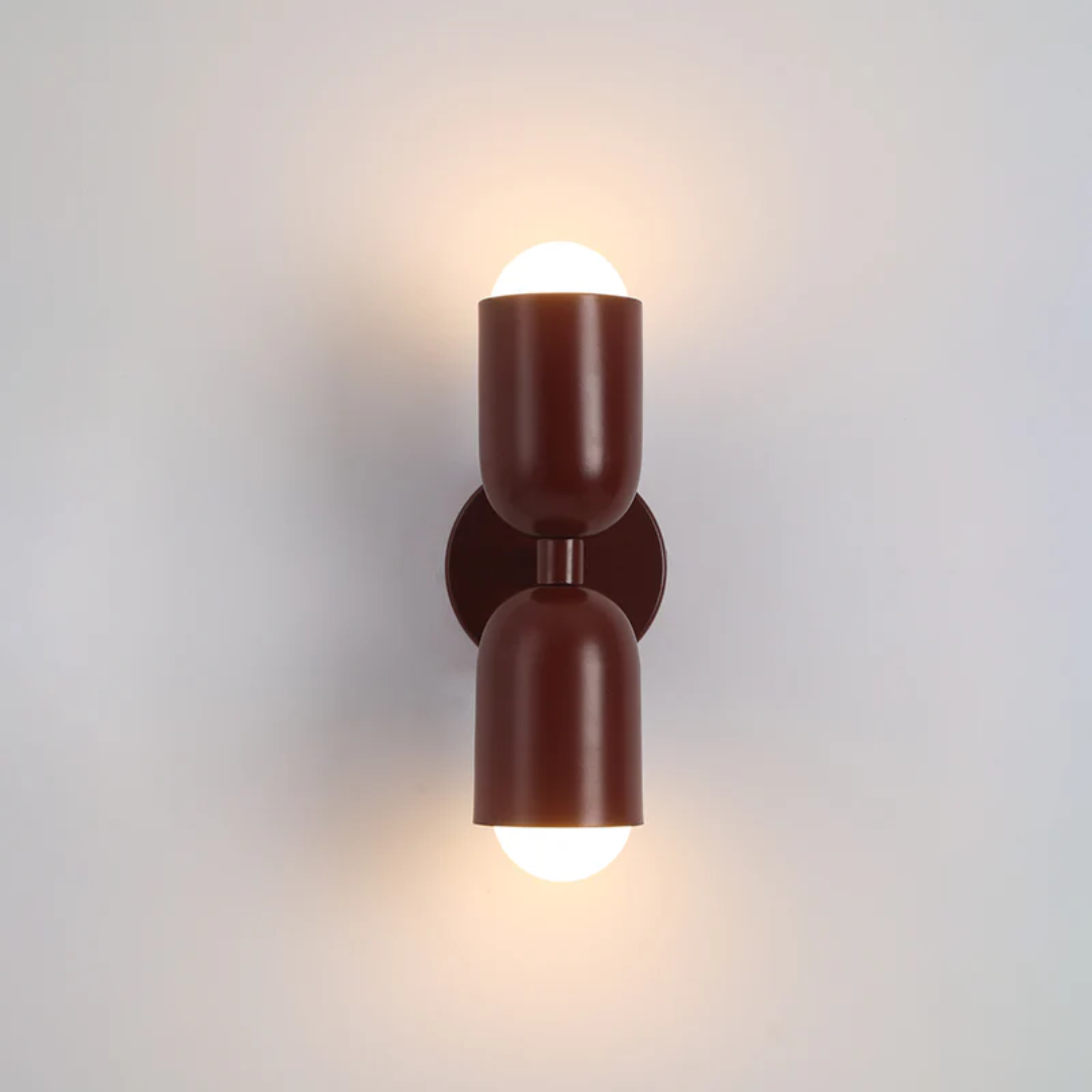 Design Podwójna Lampa LED Ścienna - Colorwave-czerwony-Trend Polska