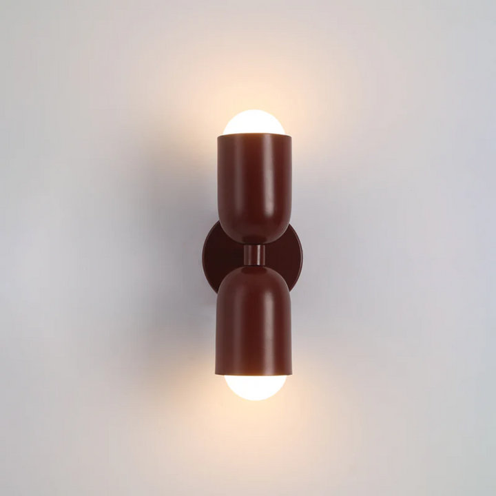Design Podwójna Lampa LED Ścienna - Colorwave-czerwony-Trend Polska