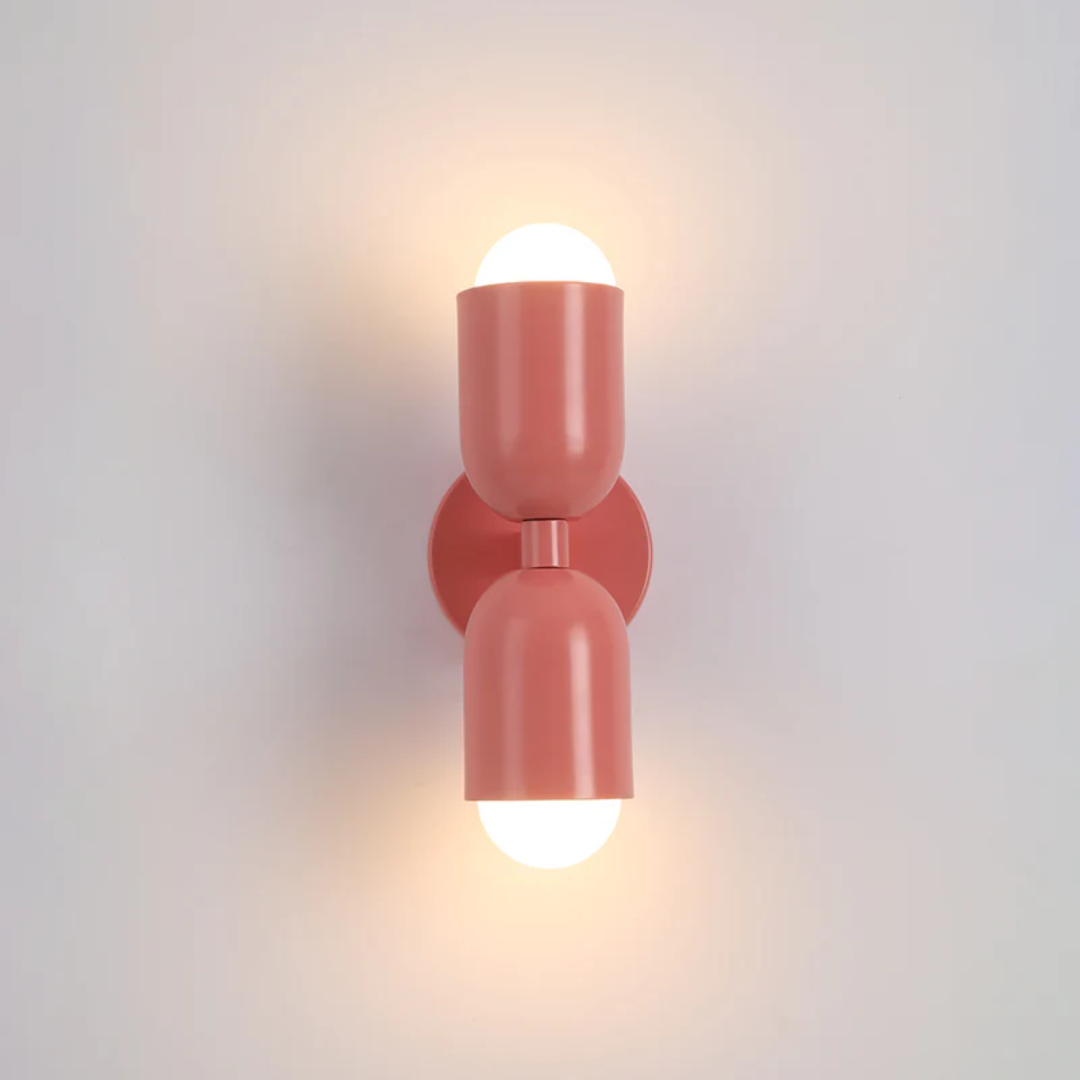 Design Podwójna Lampa LED Ścienna - Colorwave-róża-Trend Polska