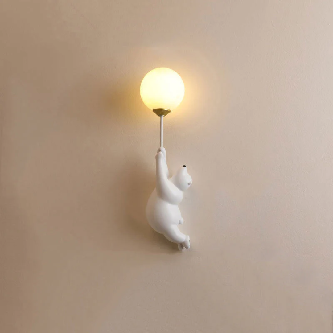 Designowa Piwniczna LED Lampa Ścienna - TeddyGlow-biel-B-Trend Polska