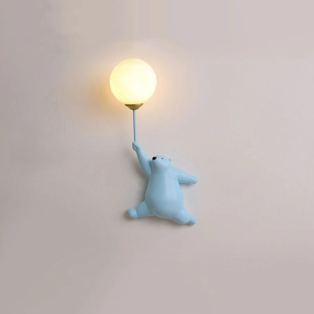 Designowa Piwniczna LED Lampa Ścienna - TeddyGlow-niebieski-A-Trend Polska