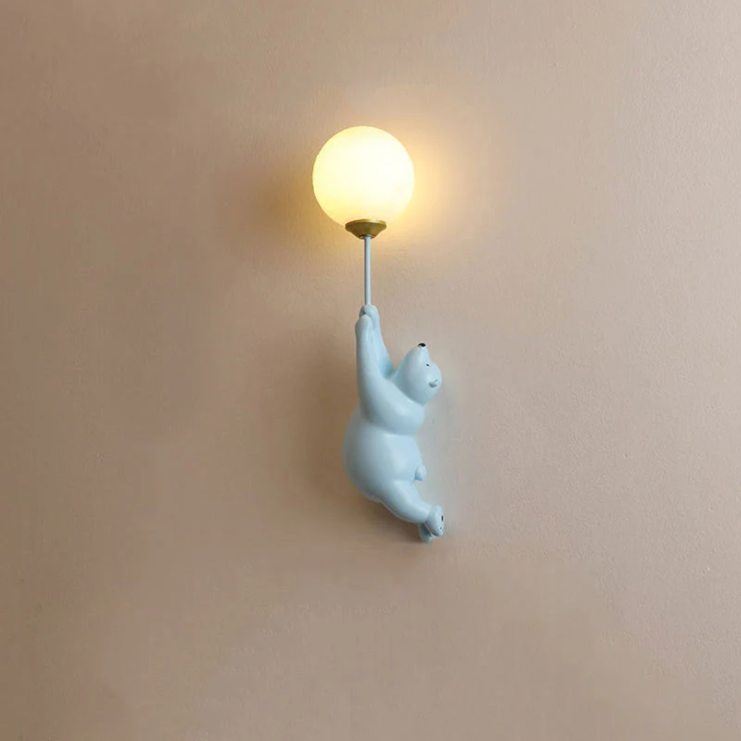 Designowa Piwniczna LED Lampa Ścienna - TeddyGlow-niebieski-B-Trend Polska