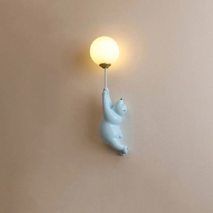 Designowa Piwniczna LED Lampa Ścienna - TeddyGlow-niebieski-B-Trend Polska