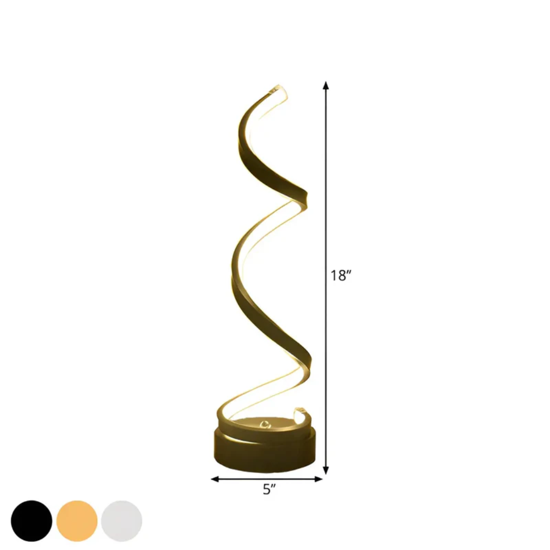Dimmowalna nowoczesna lampa stołowa spirala - LumaSpiral-biel-Trend Polska