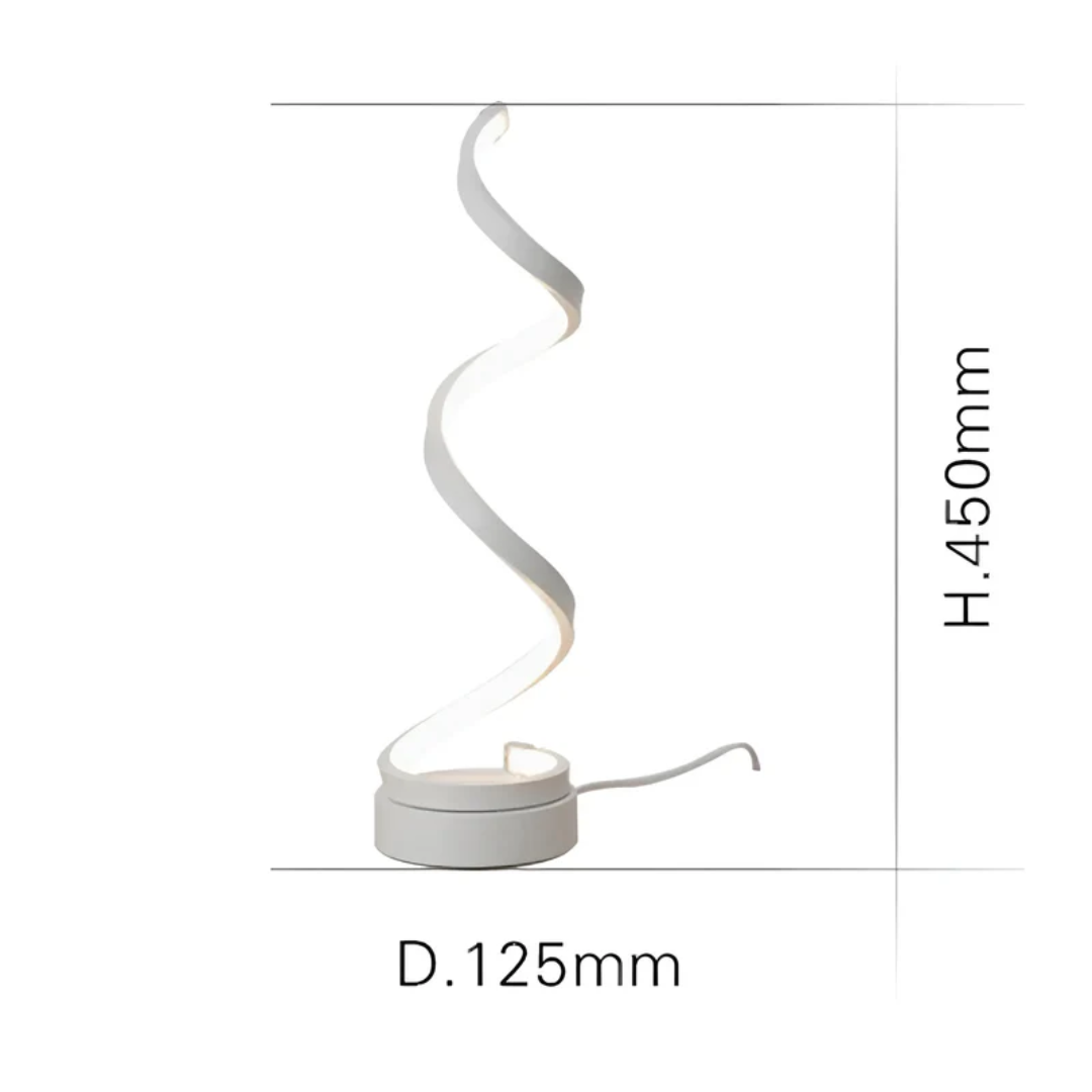Dimmowalna nowoczesna lampa stołowa spirala - LumaSpiral-biel-Trend Polska