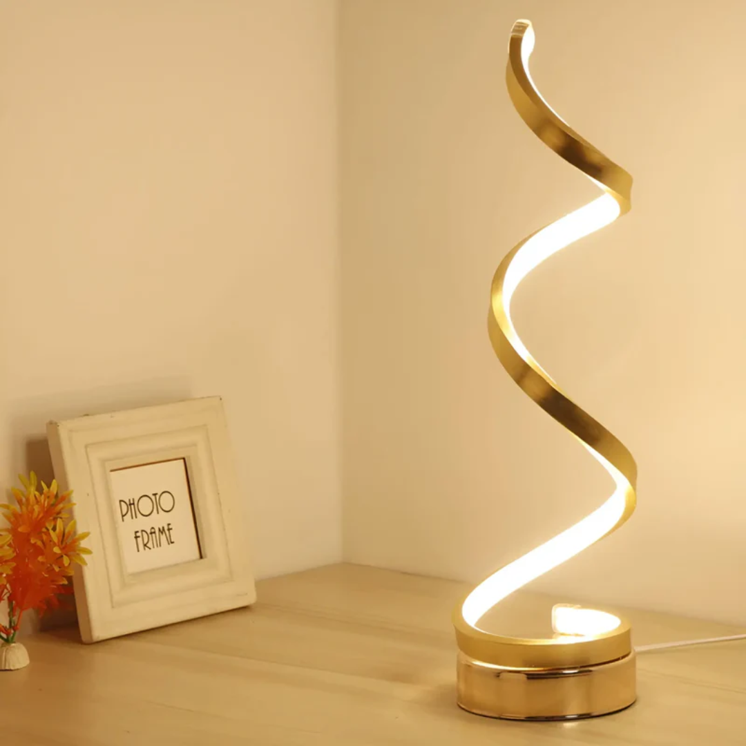 Dimmowalna nowoczesna lampa stołowa spirala - LumaSpiral-biel-Trend Polska