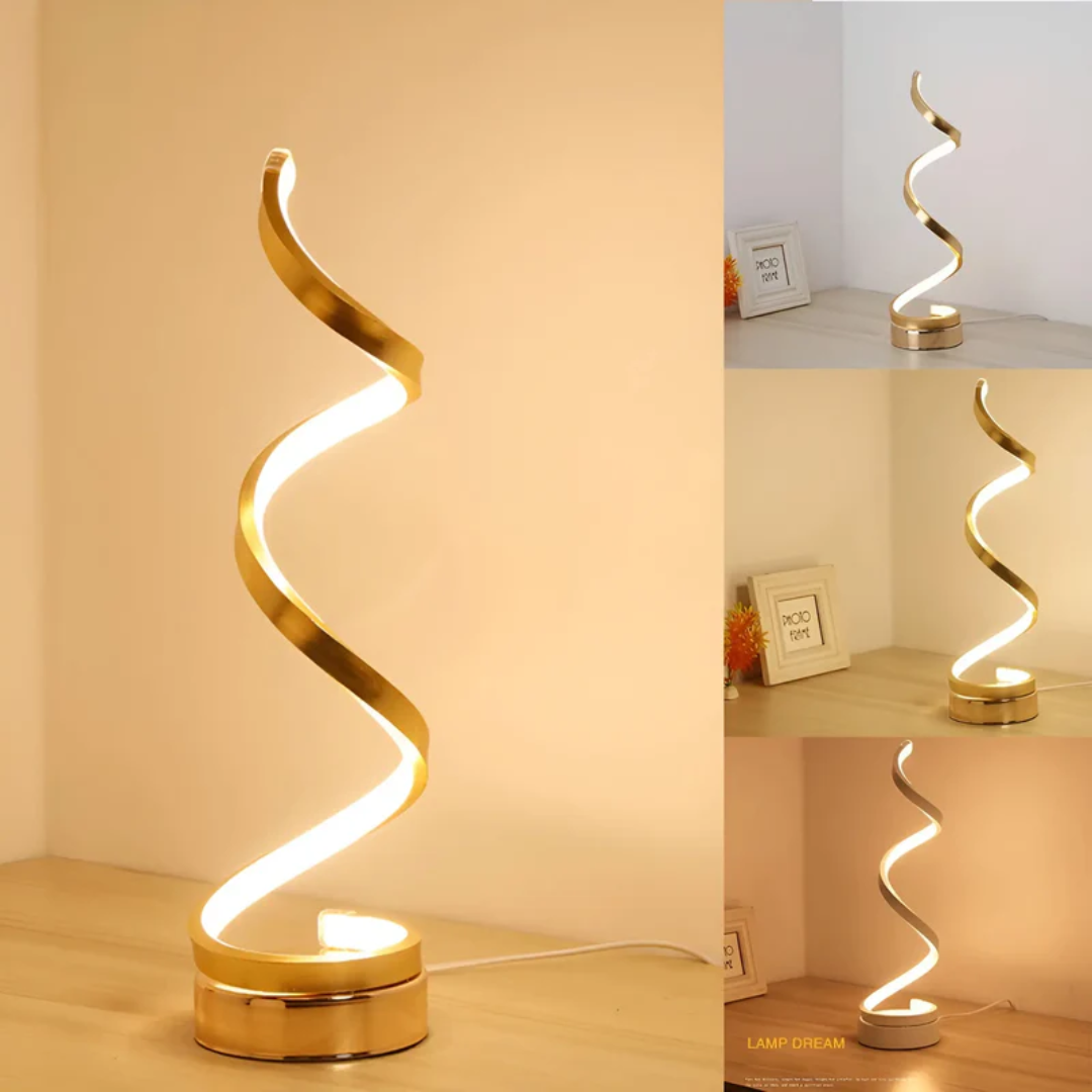 Dimmowalna nowoczesna lampa stołowa spirala - LumaSpiral-biel-Trend Polska