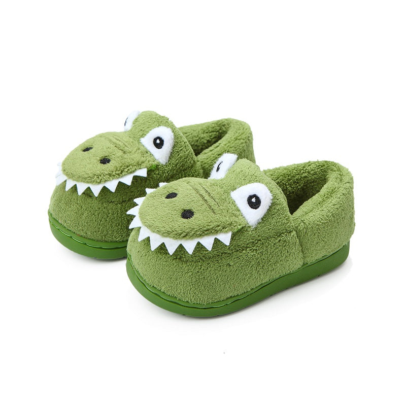 Dino Przytulne Kapcie – Miękkie i Ciepłe Pantofle dla Maluchów-Zielony-140 (13.2 cm)-Trend Polska