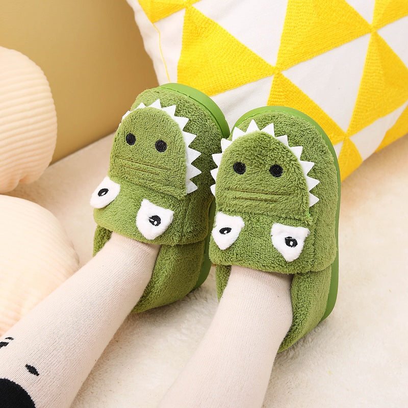 Dino Przytulne Kapcie – Miękkie i Ciepłe Pantofle dla Maluchów-Zielony-140 (13.2 cm)-Trend Polska