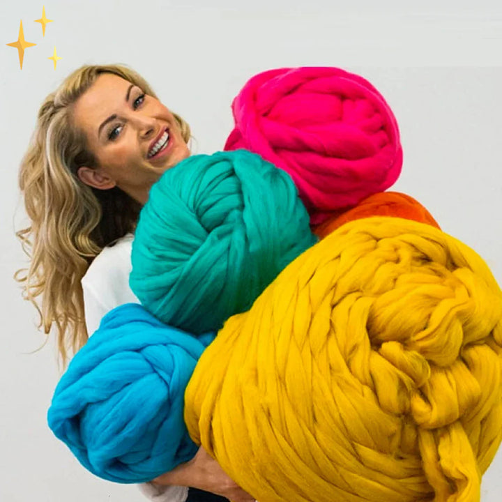 DIY Chunky XL 1000 gram Włóczka do Miękkich Koców - LuxeWool-Jasny niebieski-1000g-Trend Polska