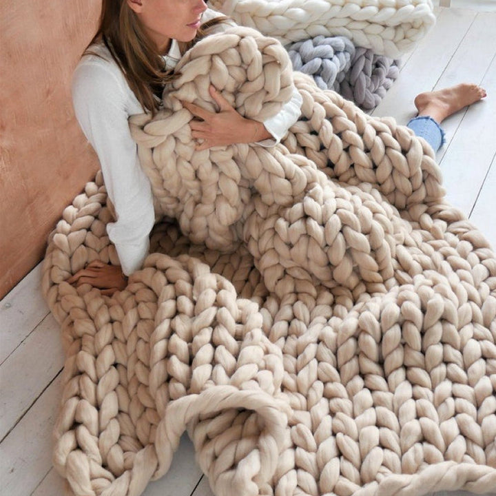 DIY Chunky XL Wełna na Supermiękki Koc - CosyWeave-Beżowy-Trend Polska