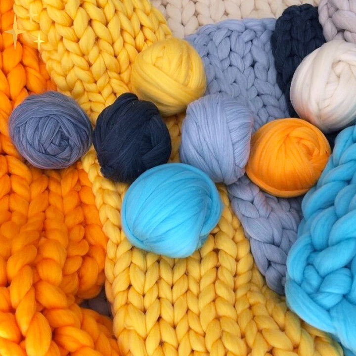 DIY Chunky XL Wełna na Supermiękki Koc - CosyWeave-Jasny niebieski-Trend Polska