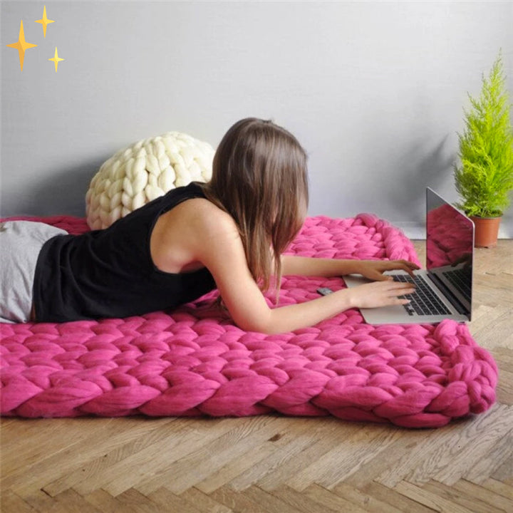 DIY Chunky XL Wełna na Supermiękki Koc - CosyWeave-Jasny niebieski-Trend Polska