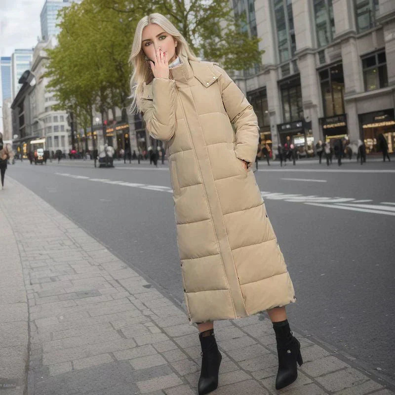Długa damska zimowa kurtka - Isabella-Czarny-S-Trend Polska