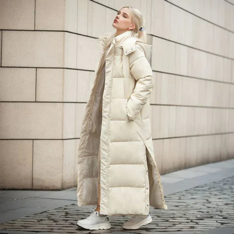 Długa damska zimowa kurtka - Isabella-Czarny-S-Trend Polska