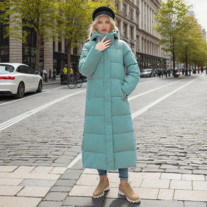 Długa damska zimowa kurtka - Isabella-Czarny-S-Trend Polska