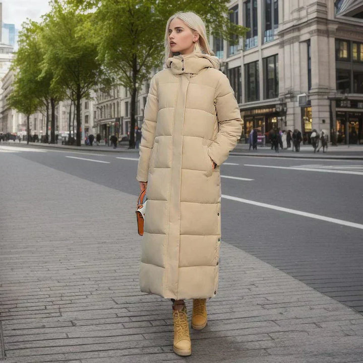 Długa damska zimowa kurtka - Isabella-Czarny-S-Trend Polska