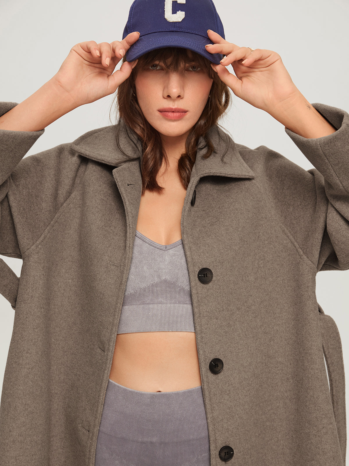 Długa damska zimowa kurtka - Isolde-Khaki-XS-Trend Polska
