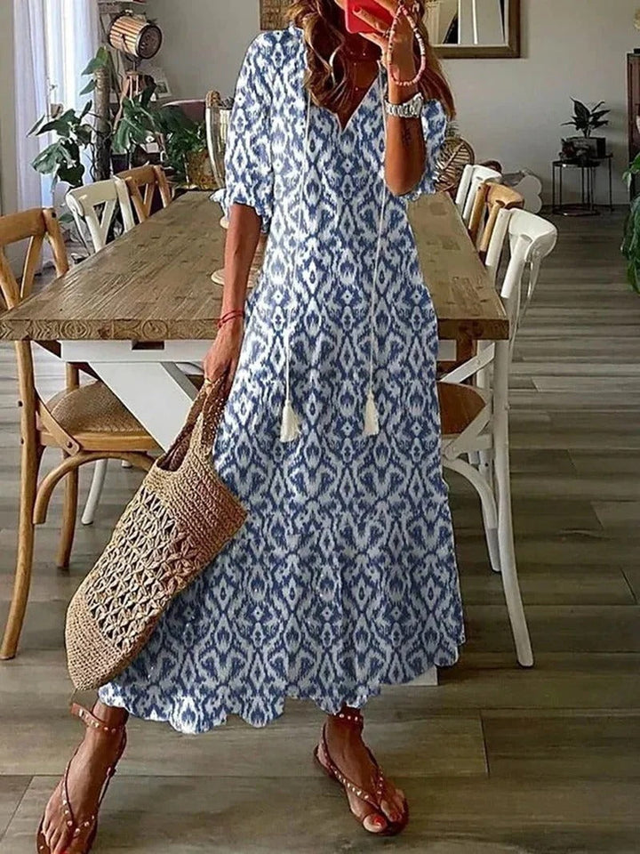 Długa sukienka Boho - Luna-Niebieskie Niebo-S-Trend Polska
