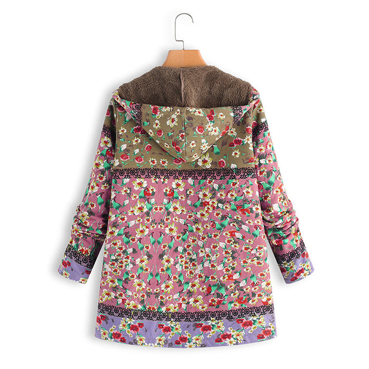 Długi Płaszcz Damski Teddy z Kapturem - Seraphina-Niebieski-S-Trend Polska