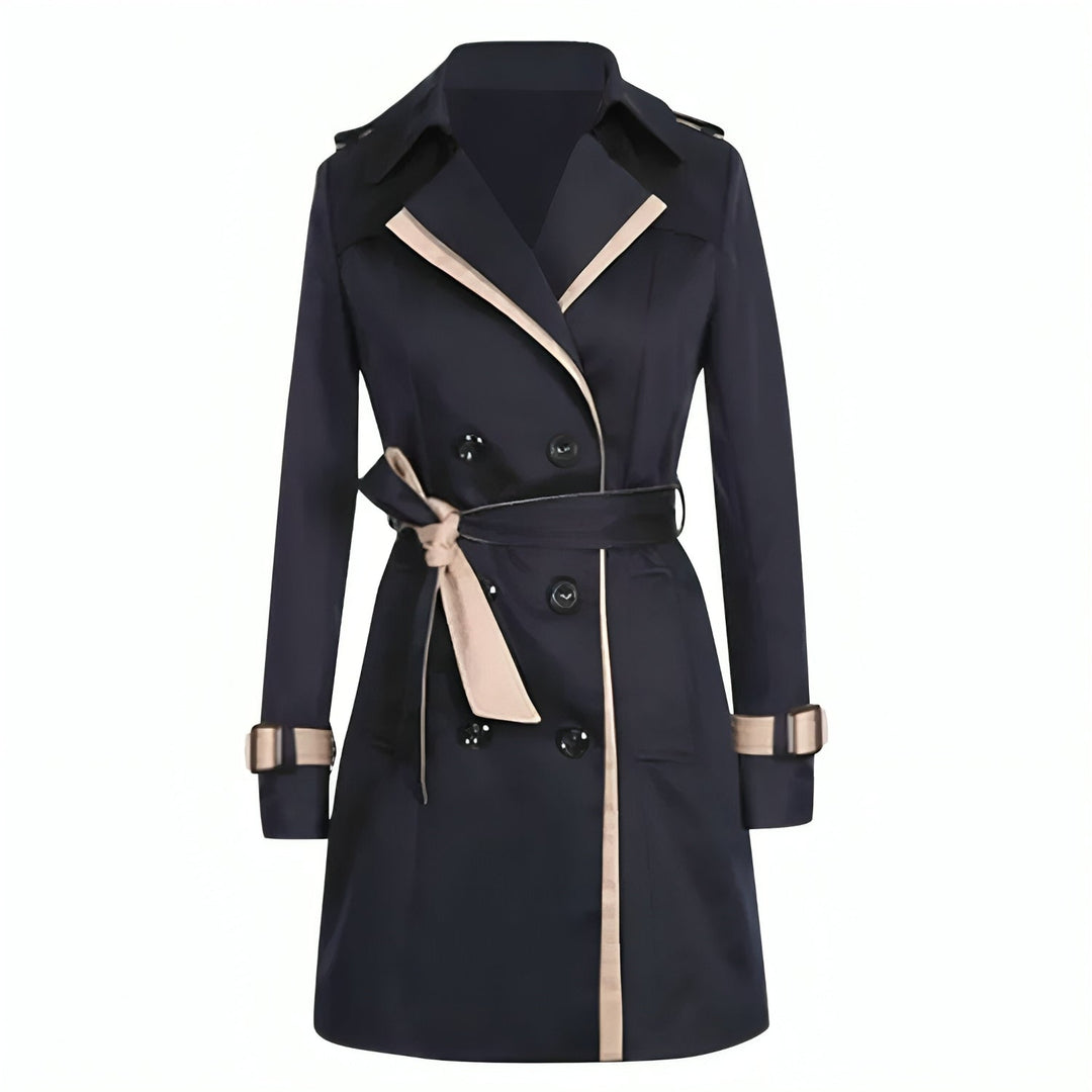 Długi płaszcz trench dla kobiet - Sophie-Czarny-S-Trend Polska