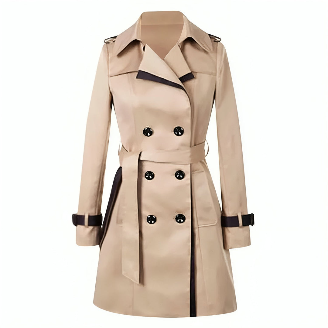 Długi płaszcz trench dla kobiet - Sophie-Khaki-S-Trend Polska
