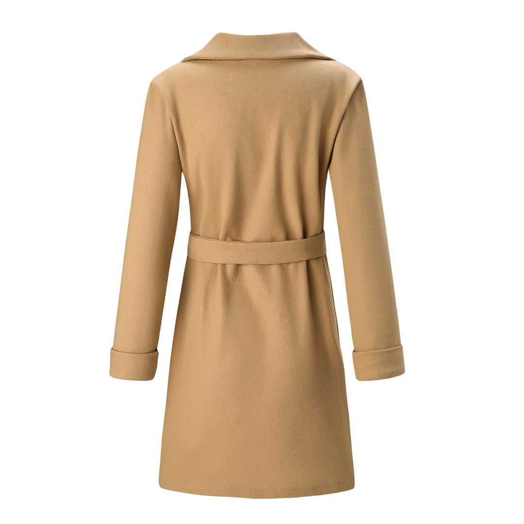 Długi płaszcz wełniany z podwójnym zapięciem dla kobiet - Elise-Czarny-S-Trend Polska
