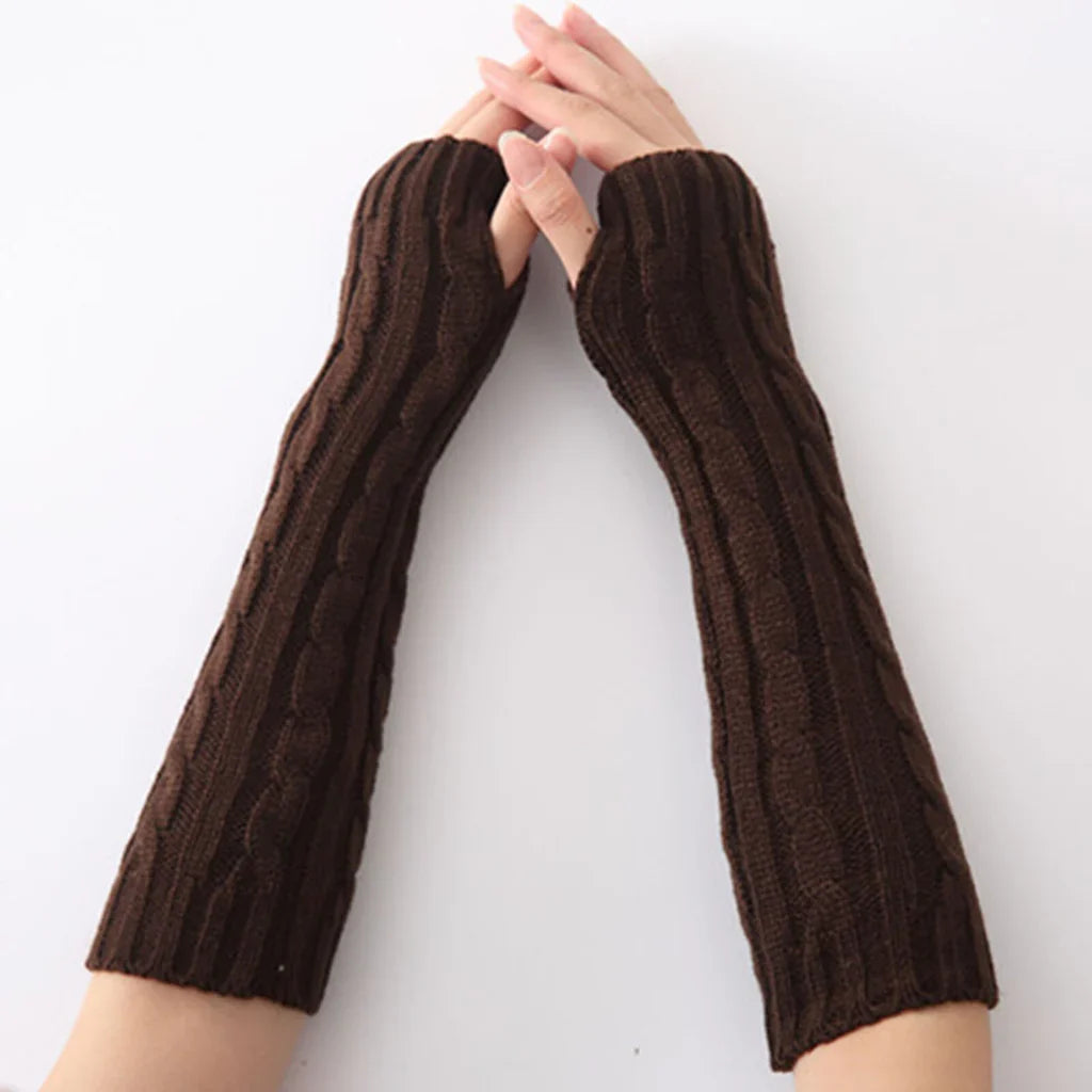 Długie bezpalcowe dzianinowe rękawiczki - FlexiWarm-Twist z humorem-1-Trend Polska
