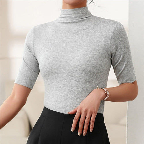 Dopasowany sweter damski z kołnierzem – Nina-Szary-XS-Trend Polska