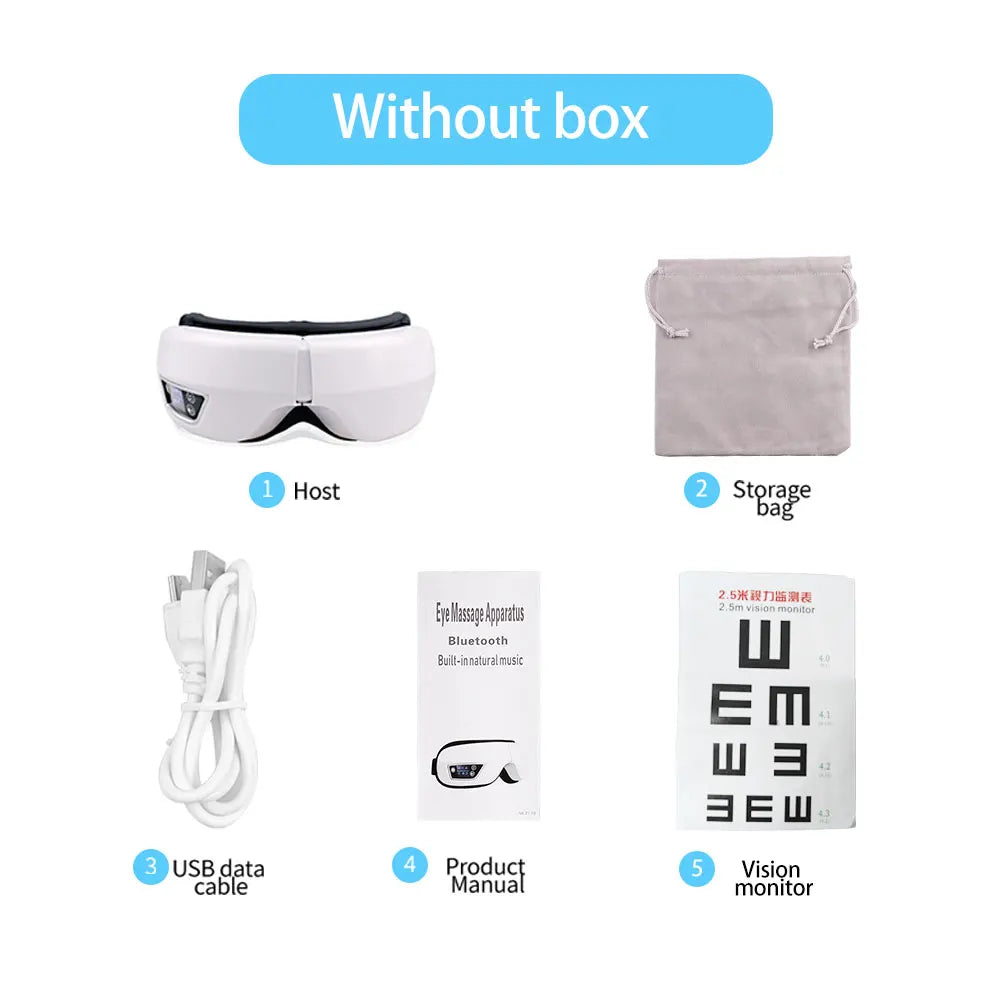 URZĄDZENIE DO MASAŻU OCZU - CIŚNIENIE POWIETRZA, WIBRACJE I CIEPŁA KOMPRESJA Z MUZYKĄ BLUETOOTH